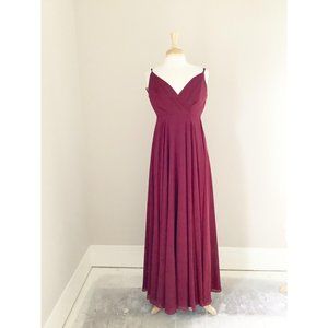 Lulu's Burgundy Red Sleeveless V-Neck Maxi Dress S